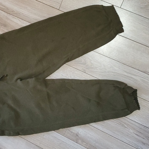 Wrap London Mélange Cotton Panelled Joggers in Forest Green - Picture 6 of 9
